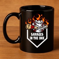 Savages In The Box Baseball Graphic 11oz C Handle Ceramic Mug