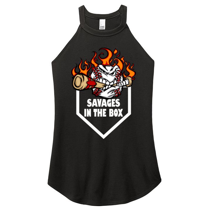 Savages In The Box Baseball Graphic Women's Perfect Tri Rocker Tank