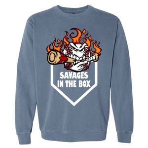 Savages In The Box Baseball Graphic Garment-Dyed Sweatshirt