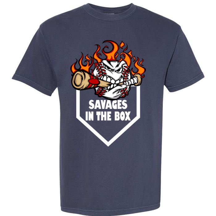 Savages In The Box Baseball Graphic Garment-Dyed Heavyweight T-Shirt