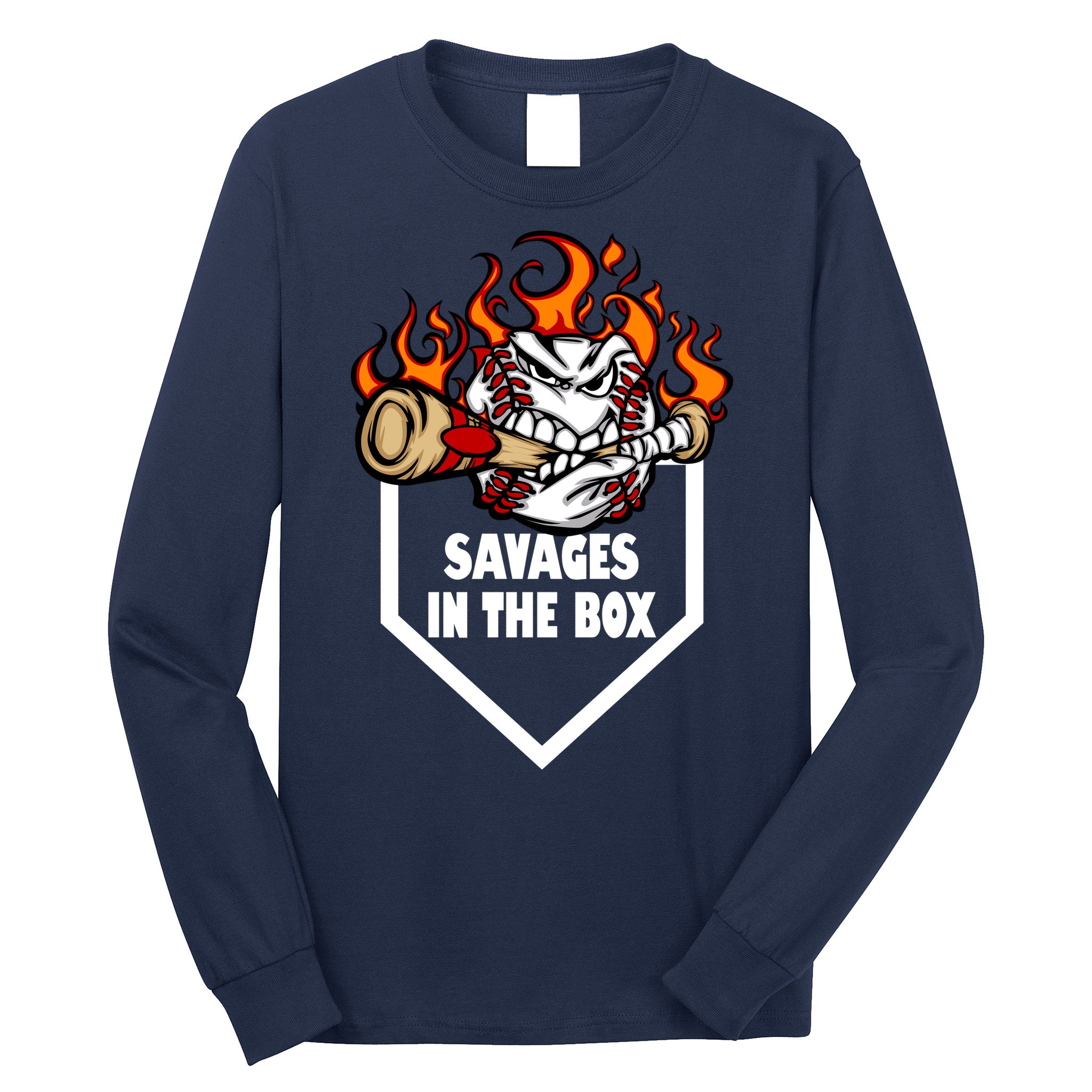 Savages In The Box Baseball Graphic Long Sleeve Shirt