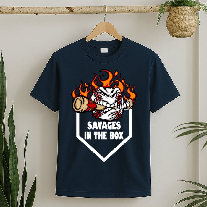 Savages In The Box Baseball Graphic T-Shirt