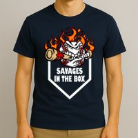Savages In The Box Baseball Graphic T-Shirt