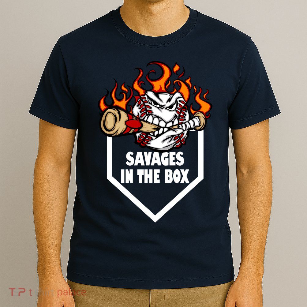 Savages In The Box Baseball Graphic T-Shirt
