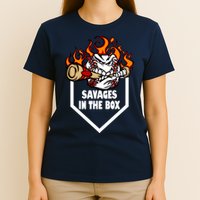 Savages In The Box Baseball Graphic T-Shirt