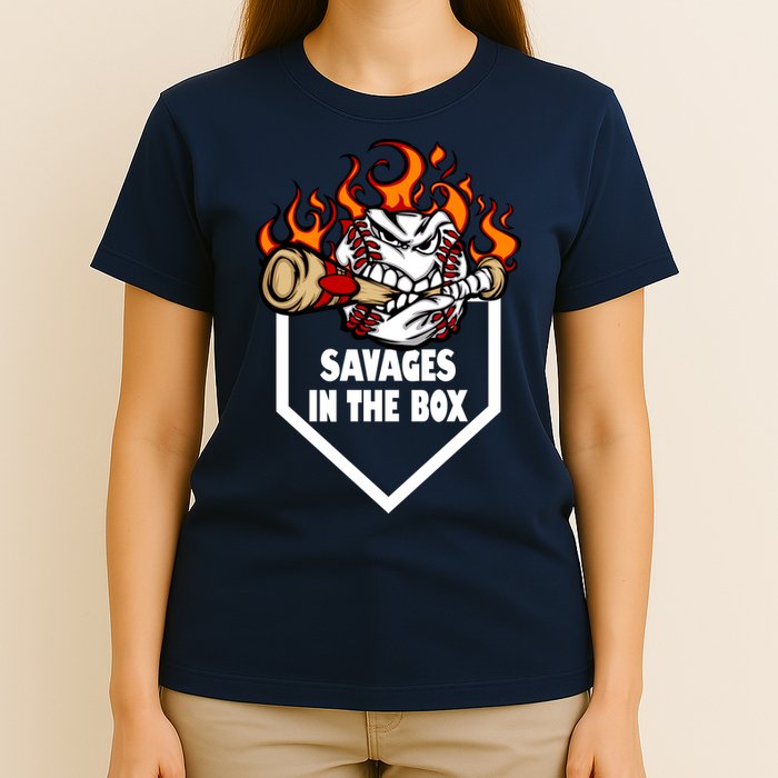 Savages In The Box Baseball Graphic T-Shirt