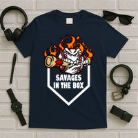 Savages In The Box Baseball Graphic T-Shirt