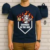 Savages In The Box Baseball Graphic T-Shirt
