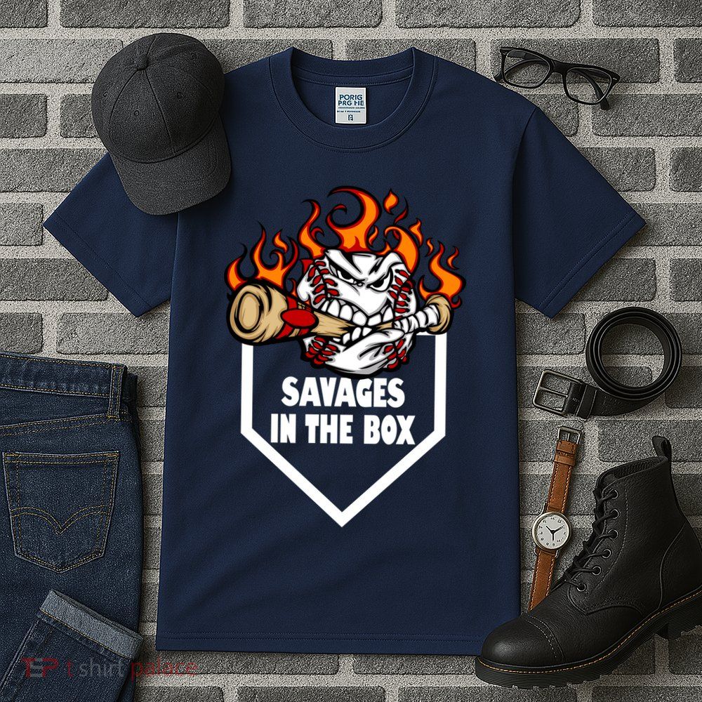 Savages In The Box Baseball Graphic Tall T-Shirt