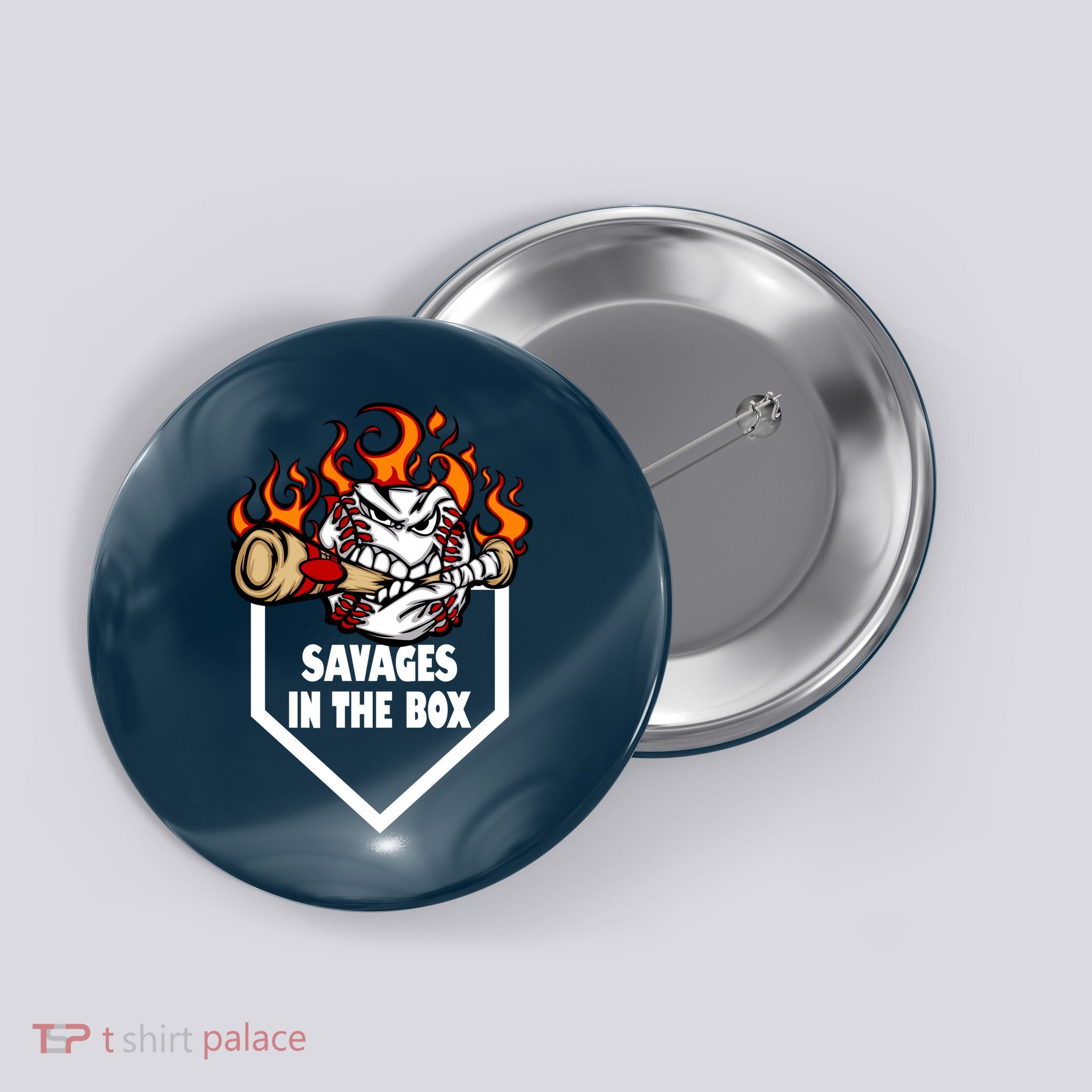 Savages In The Box Baseball Graphic Button