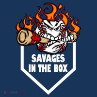 Savages In The Box Baseball Graphic Button