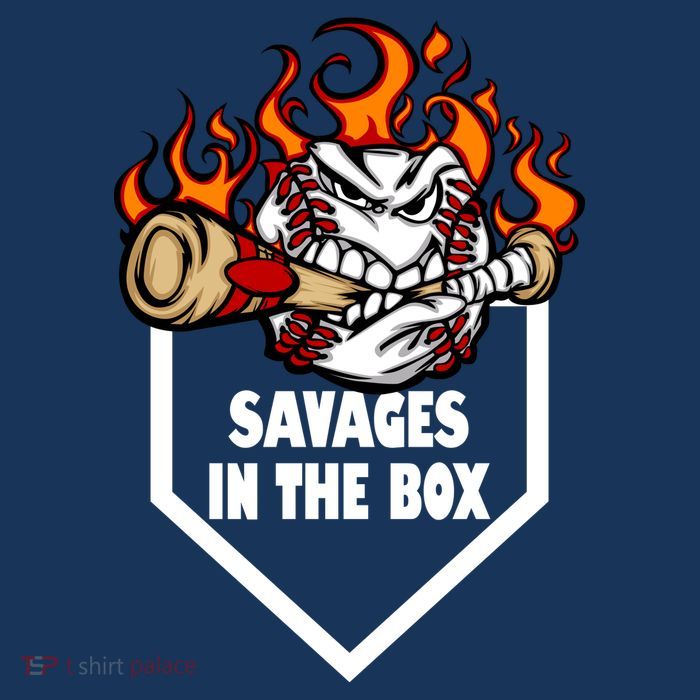 Savages In The Box Baseball Graphic Button