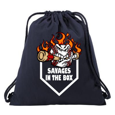 Savages In The Box Baseball Graphic Drawstring Bag