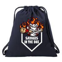 Savages In The Box Baseball Graphic Drawstring Bag