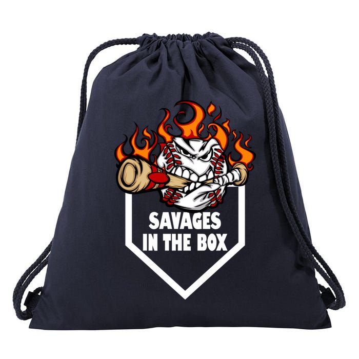 Savages In The Box Baseball Graphic Drawstring Bag