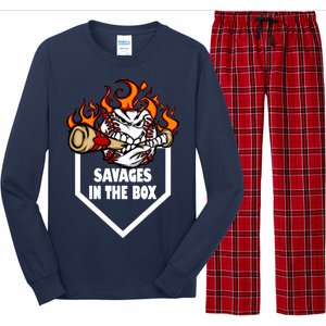 Savages In The Box Baseball Graphic Long Sleeve Pajama Set