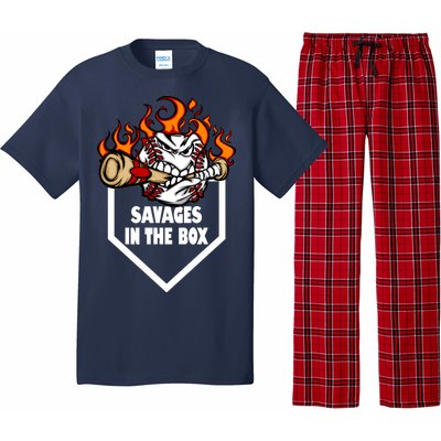 Savages In The Box Baseball Graphic Pajama Set