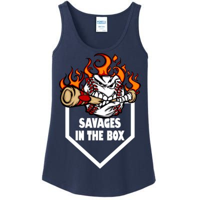 Savages In The Box Baseball Graphic Ladies Essential Tank