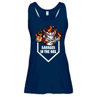 Savages In The Box Baseball Graphic Ladies Essential Flowy Tank