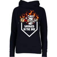 Savages In The Box Baseball Graphic Womens Funnel Neck Pullover Hood