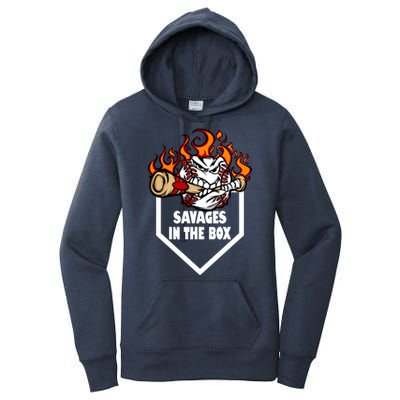 Savages In The Box Baseball Graphic Women's Pullover Hoodie