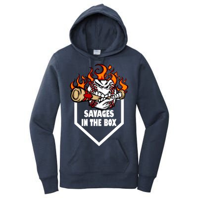 Savages In The Box Baseball Graphic Women's Pullover Hoodie