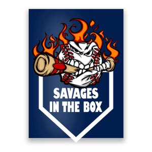 Savages In The Box Baseball Graphic Poster