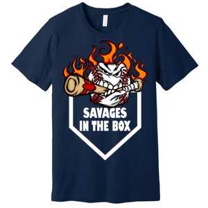 Savages In The Box Baseball Graphic Premium T-Shirt