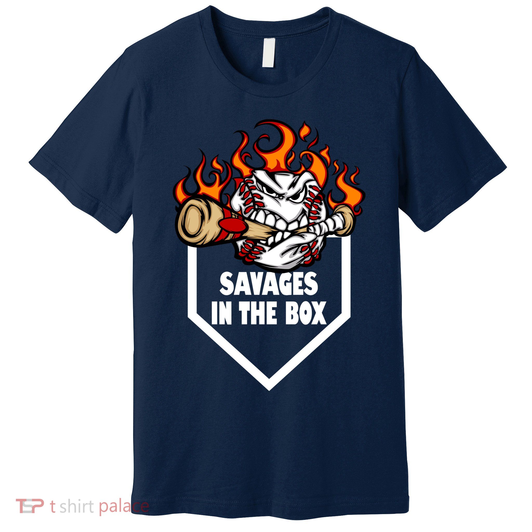 Savages In The Box Baseball Graphic Premium T-Shirt
