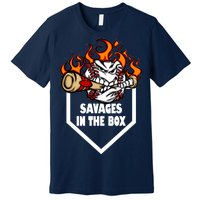 Savages In The Box Baseball Graphic Premium T-Shirt