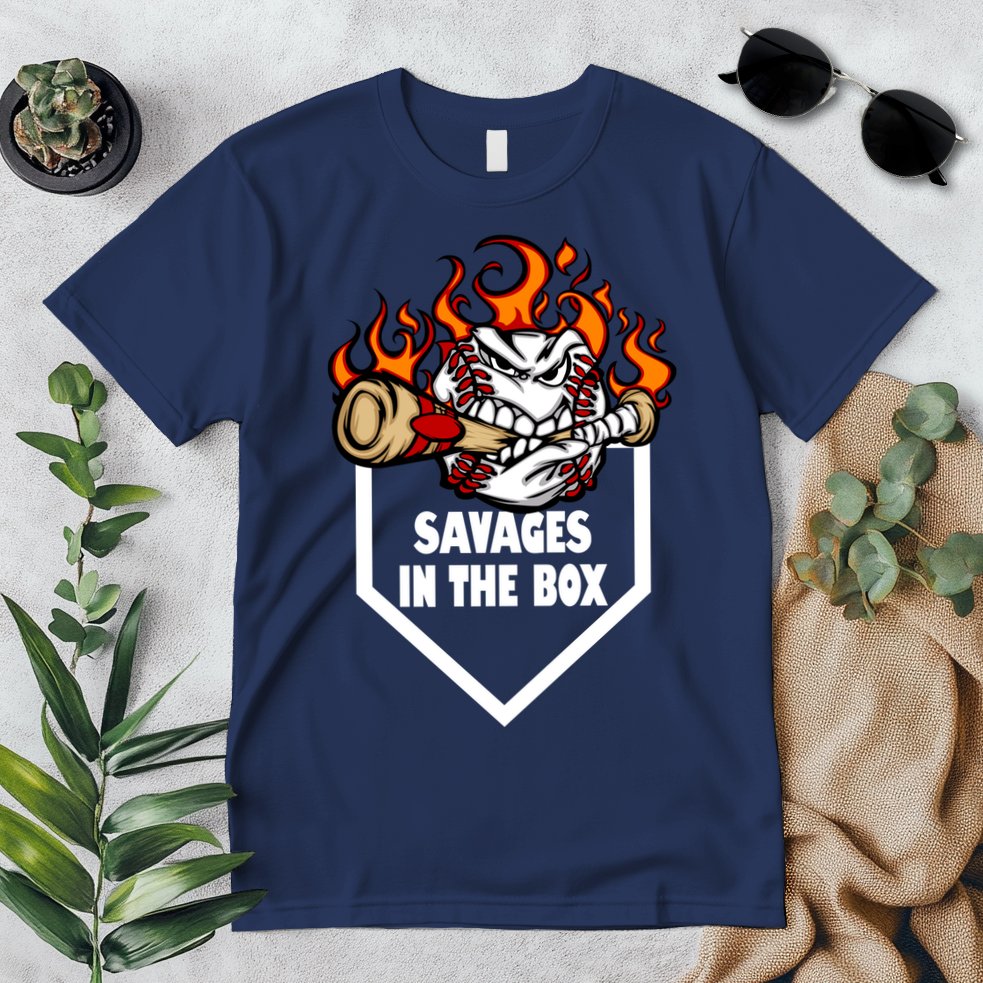 Savages In The Box Baseball Graphic Premium T-Shirt