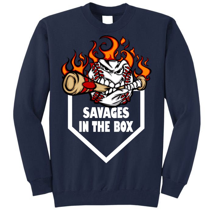 Savages In The Box Baseball Graphic Tall Sweatshirt