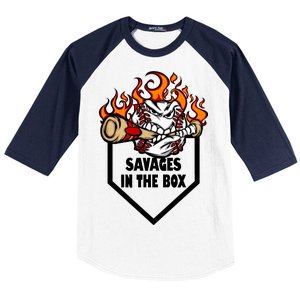 Savages In The Box Baseball Graphic Baseball Sleeve Shirt