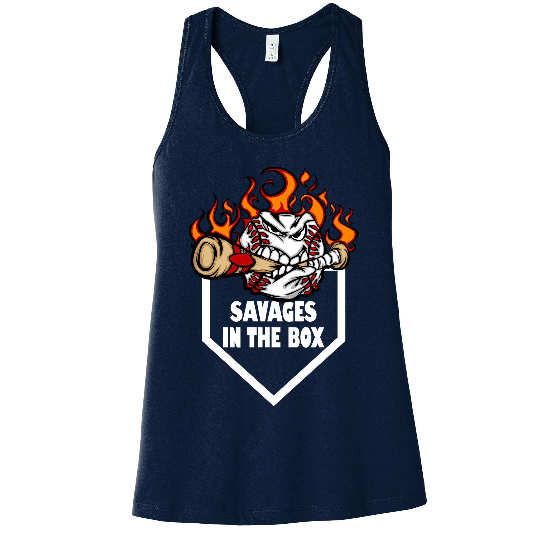 Savages In The Box Baseball Graphic Womens Tank Top