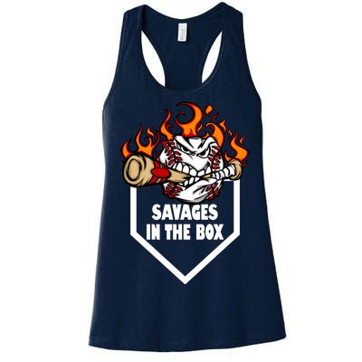 Savages In The Box Baseball Graphic Women's Racerback Tank