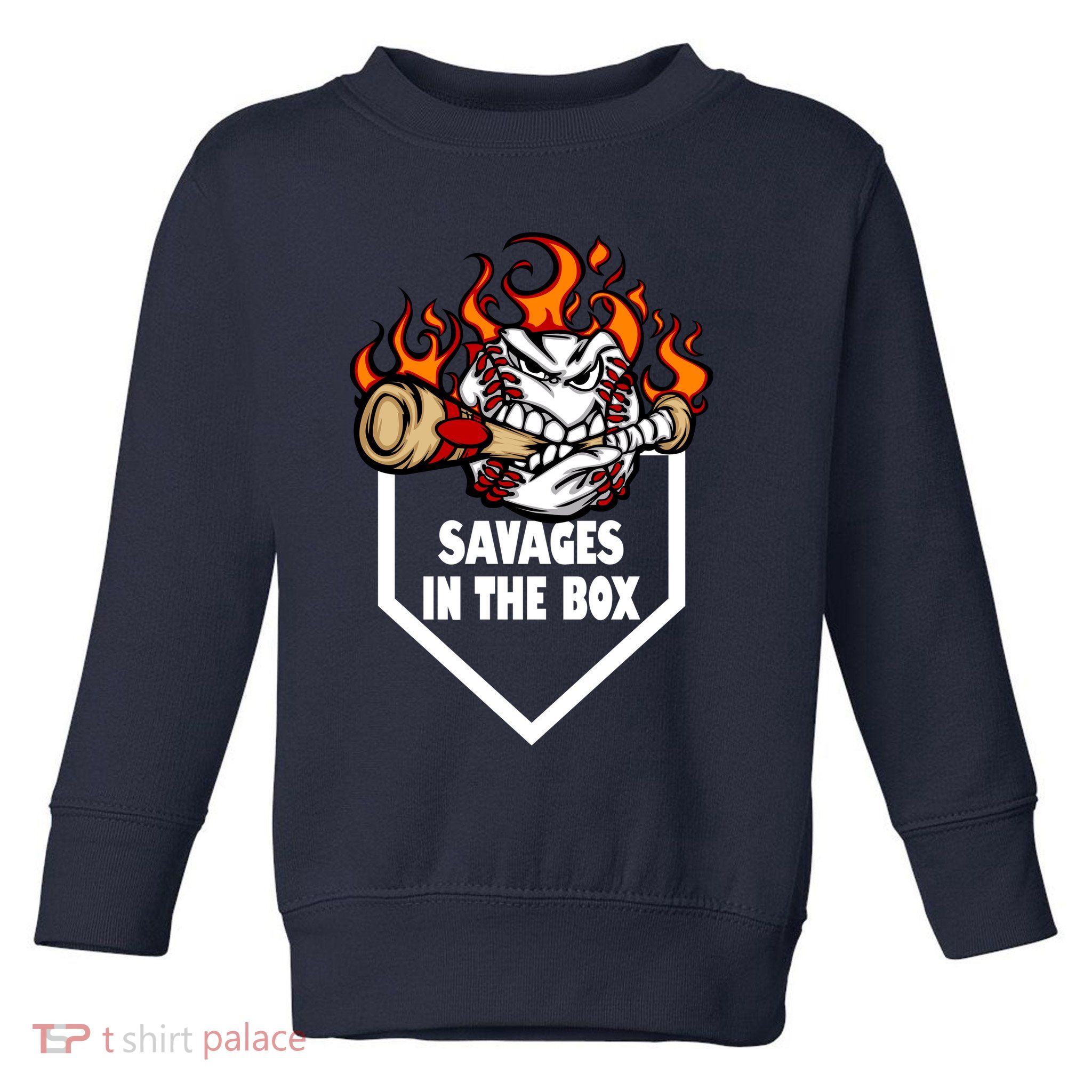 Savages In The Box Baseball Graphic Toddler Sweatshirt