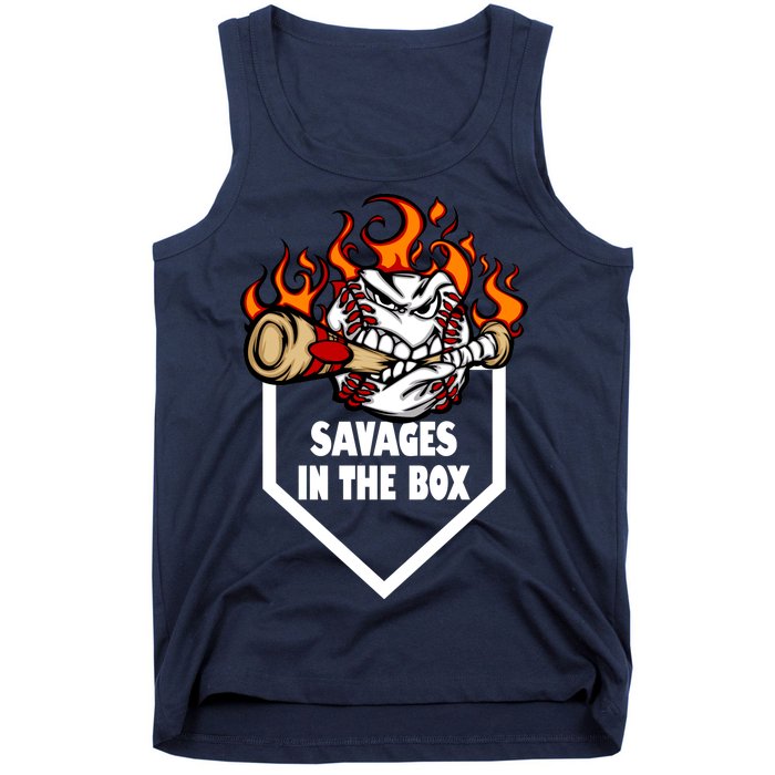 Savages In The Box Baseball Graphic Tank Top