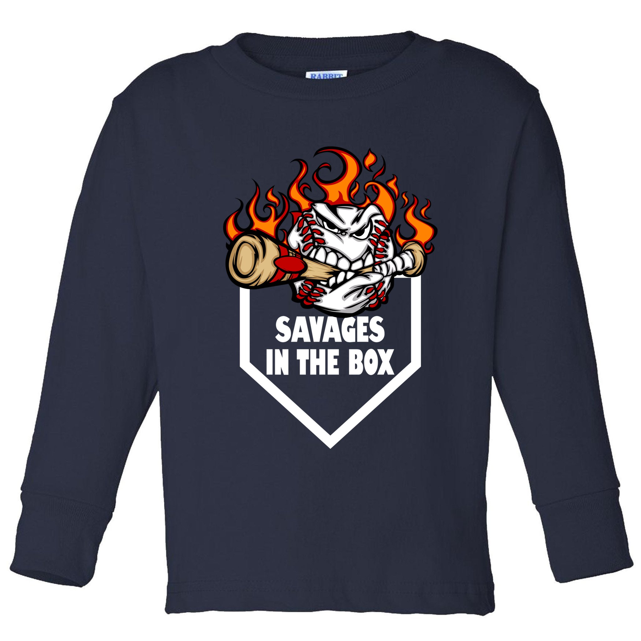 Savages In The Box Baseball Graphic Toddler Long Sleeve Shirt