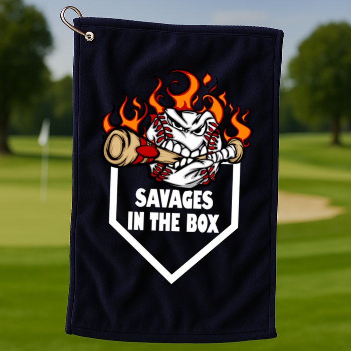 Savages In The Box Baseball Graphic Golf Towel