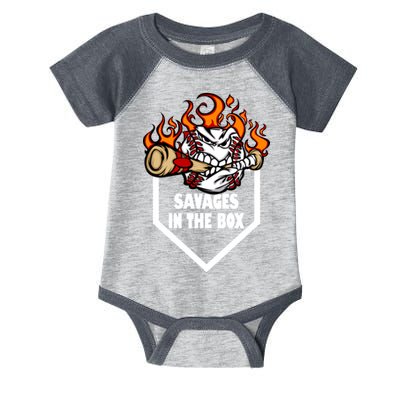 Savages In The Box Baseball Graphic Infant Baby Jersey Bodysuit