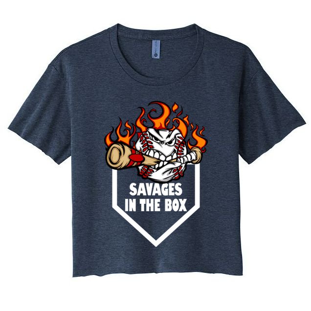 Savages In The Box Baseball Graphic Crop Top