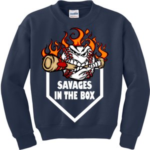 Savages In The Box Baseball Graphic Kids Sweatshirt