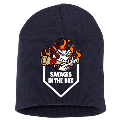 Savages In The Box Baseball Graphic Short Acrylic Beanie