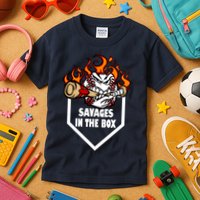 Savages In The Box Baseball Graphic Kids T-Shirt