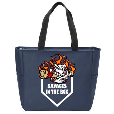 Savages In The Box Baseball Graphic Zip Tote Bag