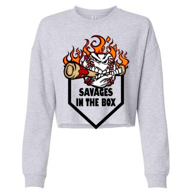 Savages In The Box Baseball Graphic Cropped Pullover Crew