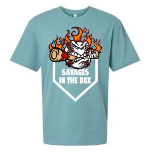 Savages In The Box Baseball Graphic Sueded Cloud Jersey T-Shirt