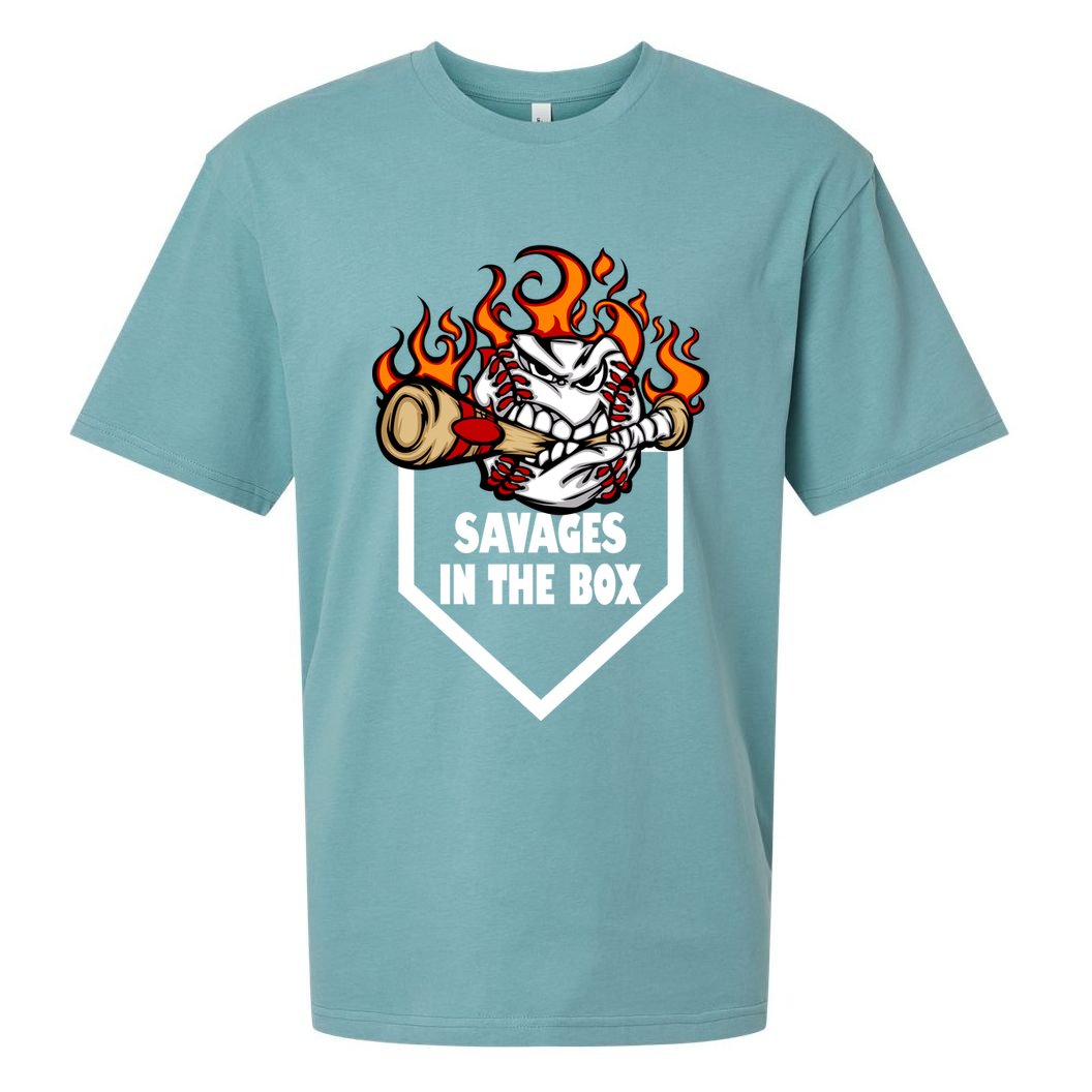 Savages In The Box Baseball Graphic Sueded Cloud Jersey T-Shirt