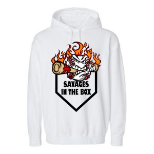 Savages In The Box Baseball Graphic Garment-Dyed Fleece Hoodie