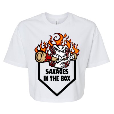 Savages In The Box Baseball Graphic Bella+Canvas Jersey Crop Tee